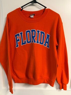 MV Sport Orange Crewneck with Navy Tag
